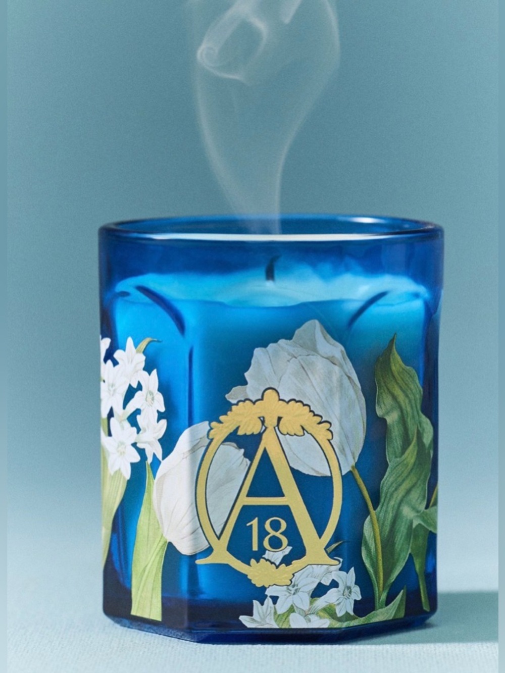 Anthropologie Apothecary 18 Floral Tulip Fields Small Glass Candle, NWT